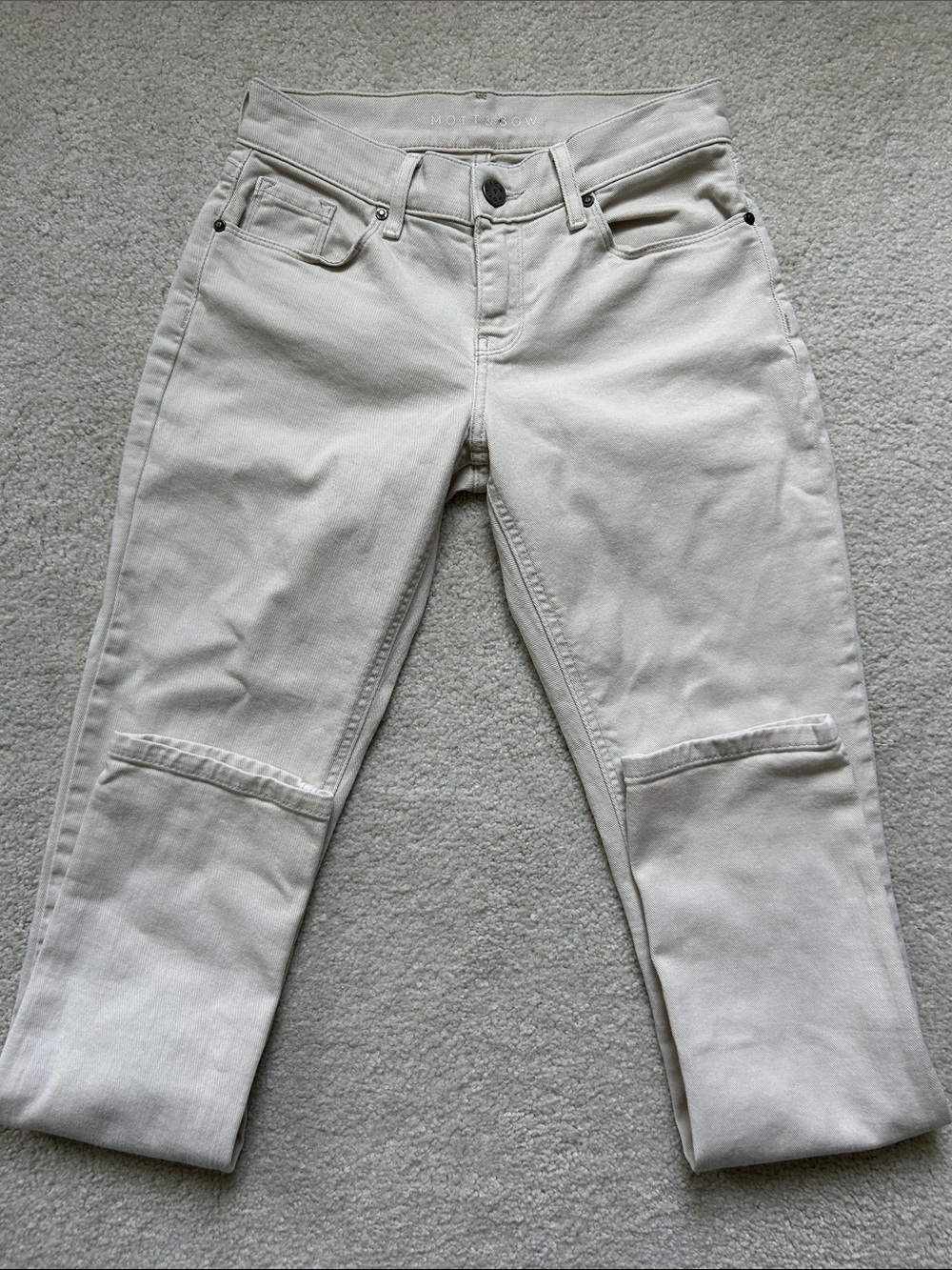 Mott & Bow Women’s Cream Ankle Jeans , Size 24